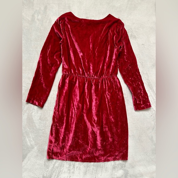 Beltaine Womens Valentina Red Velvet Holiday Party Cocktail Wrap Dress, Size S - Picture 3 of 7